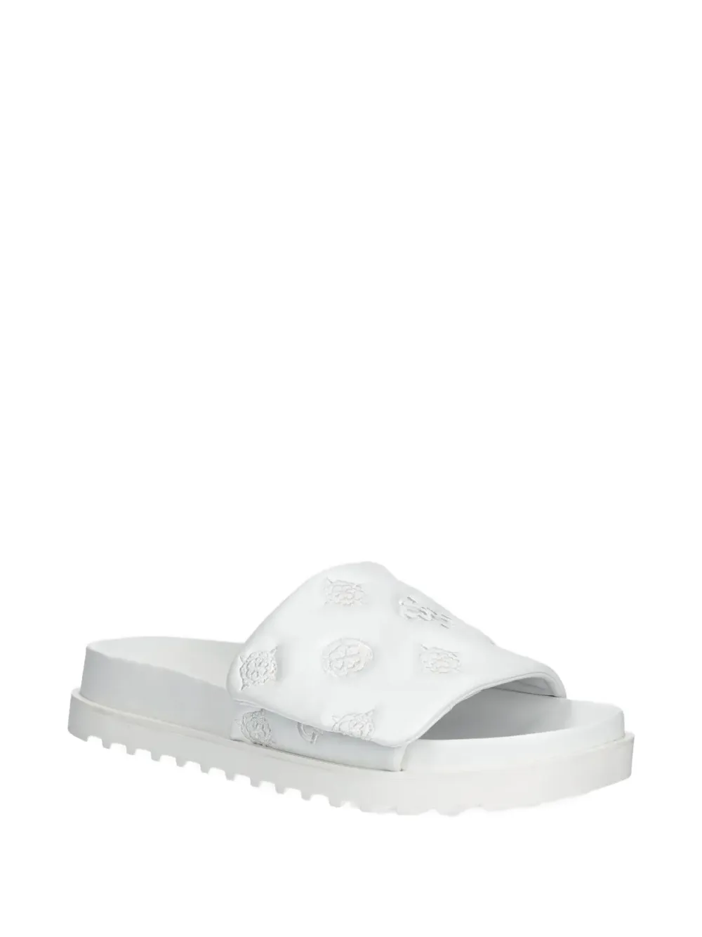 GUESS USA Fabio embroidered flat sandals White