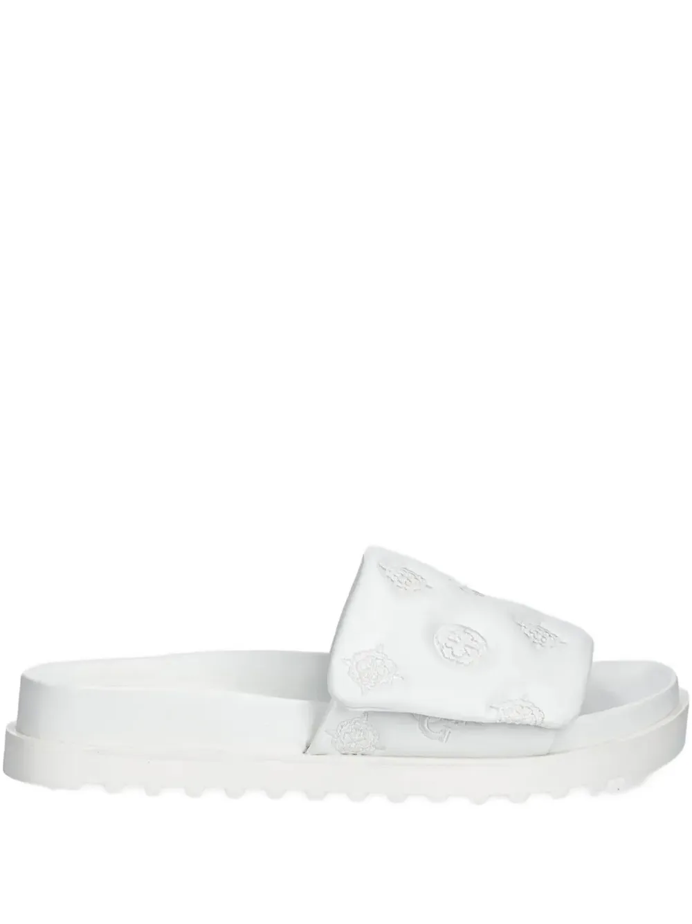 GUESS USA Fabio embroidered flat sandals White