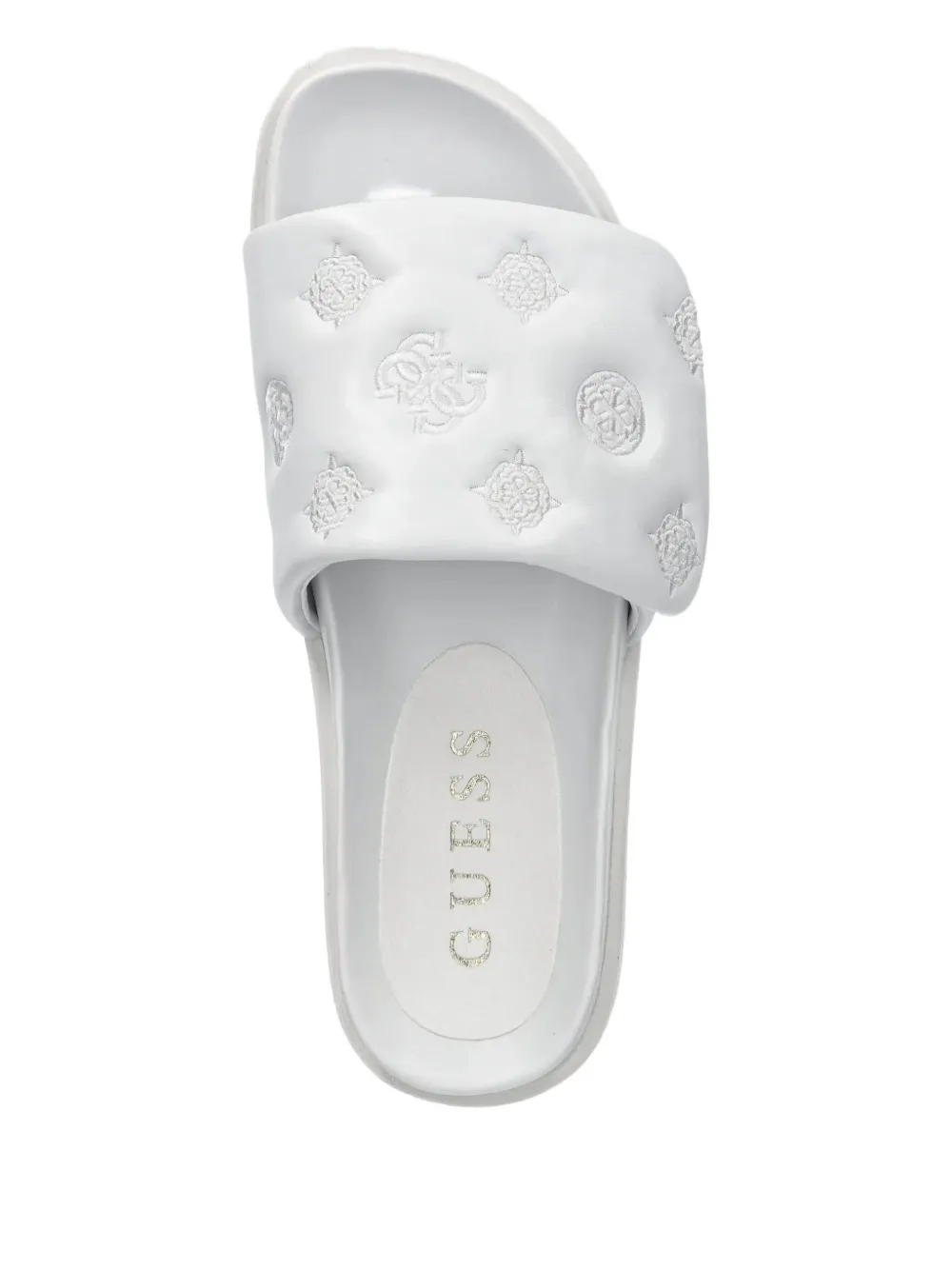 GUESS USA Fabio embroidered flat sandals White