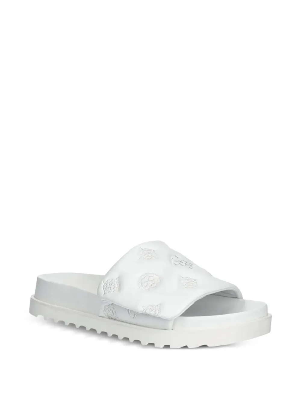 GUESS USA Fabio embroidered flat sandals White