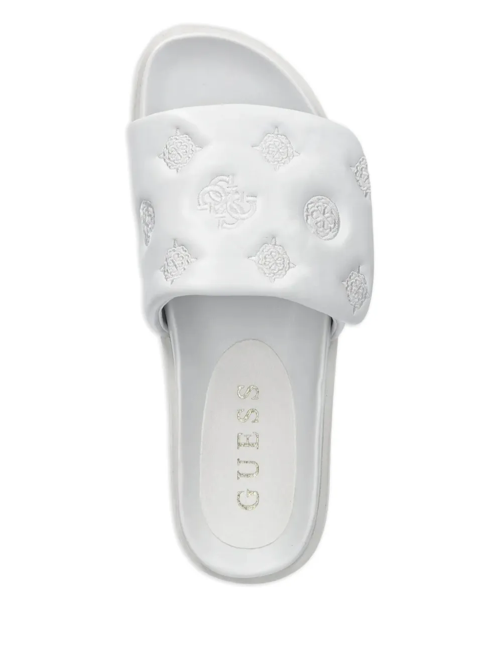 GUESS USA Fabio embroidered flat sandals White