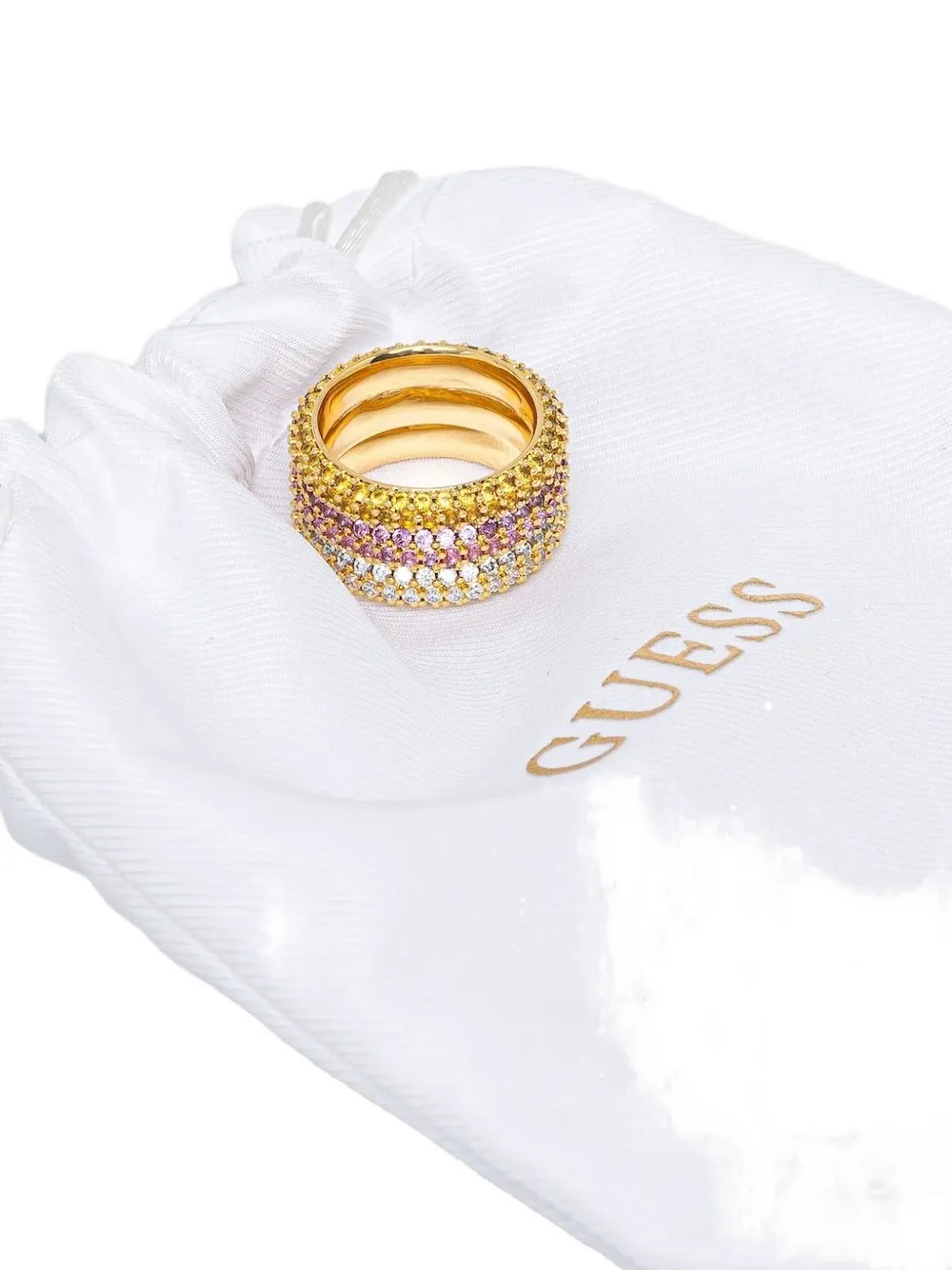 GUESS USA crystal-embellishment ring - Goud