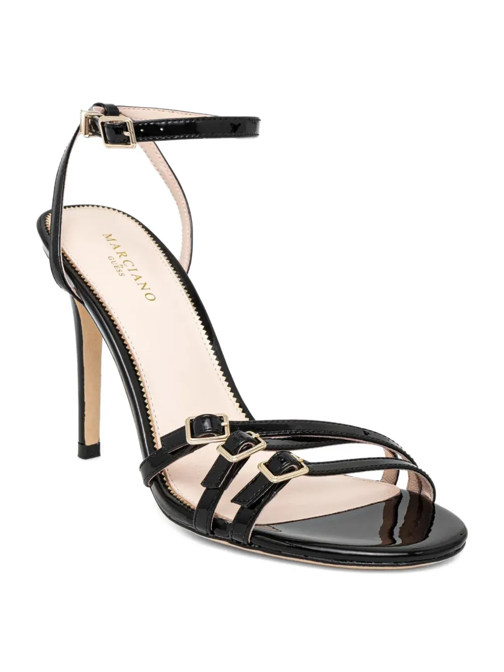 GUESS USA 100mm strappy leather sandals Black