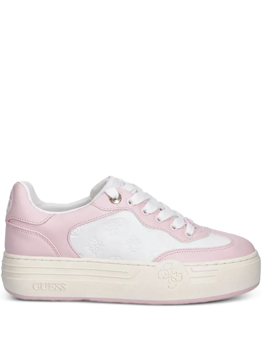 GUESS USA Leren sneakers met plateauzool Roze
