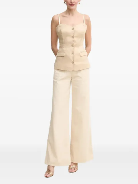 GUESS USA button-front linen-blend top