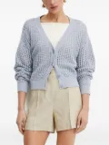GUESS USA button-front open-knit cardigan - Blue