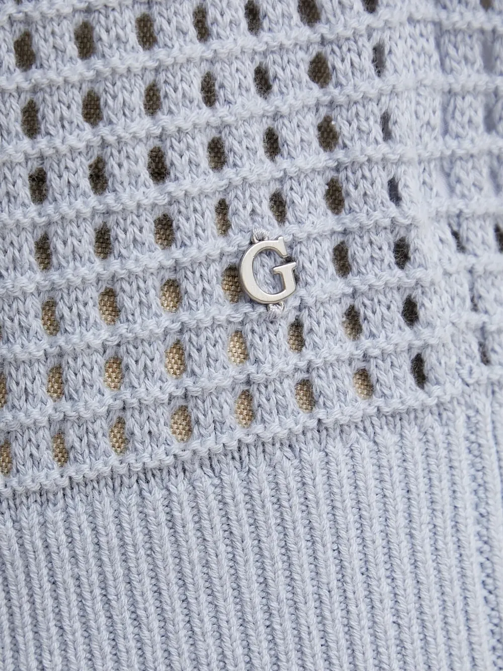 Guess Usa Button-front Open-knit Cardigan In Blue