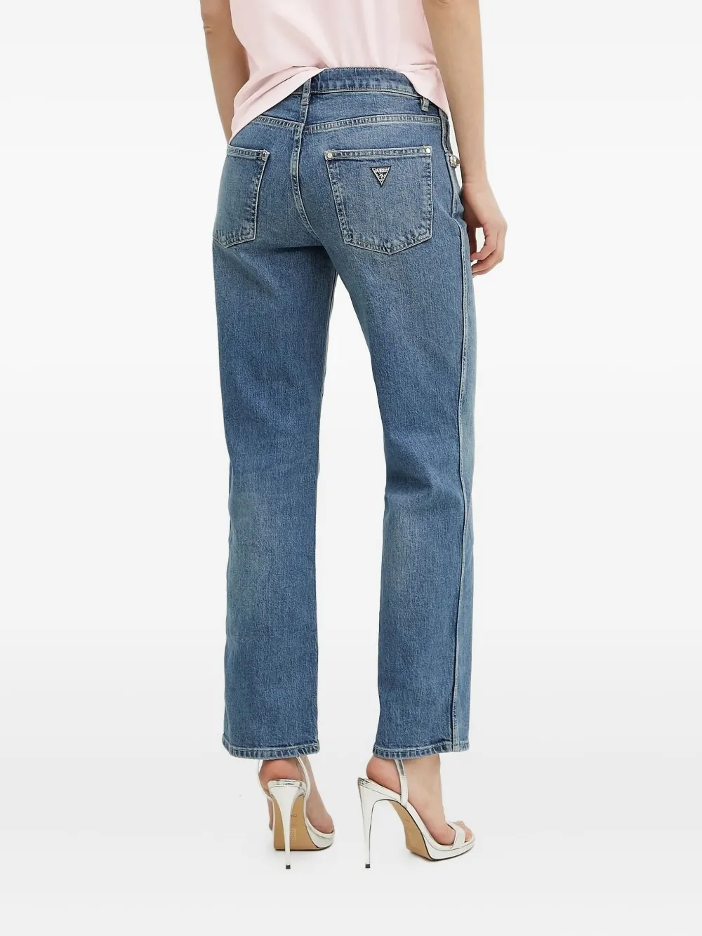 GUESS USA Jeans verfraaid met kristallen en vijf zakken - Blauw