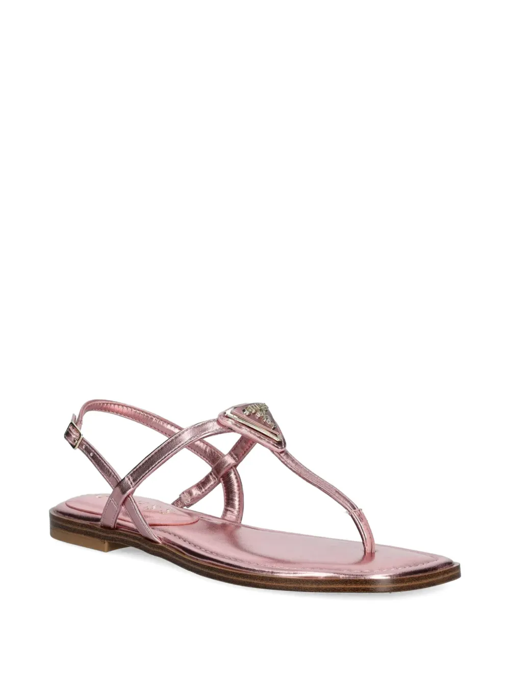 GUESS USA Rainey metallic-effect leather flat sandals | Flat Sandals | Image 2