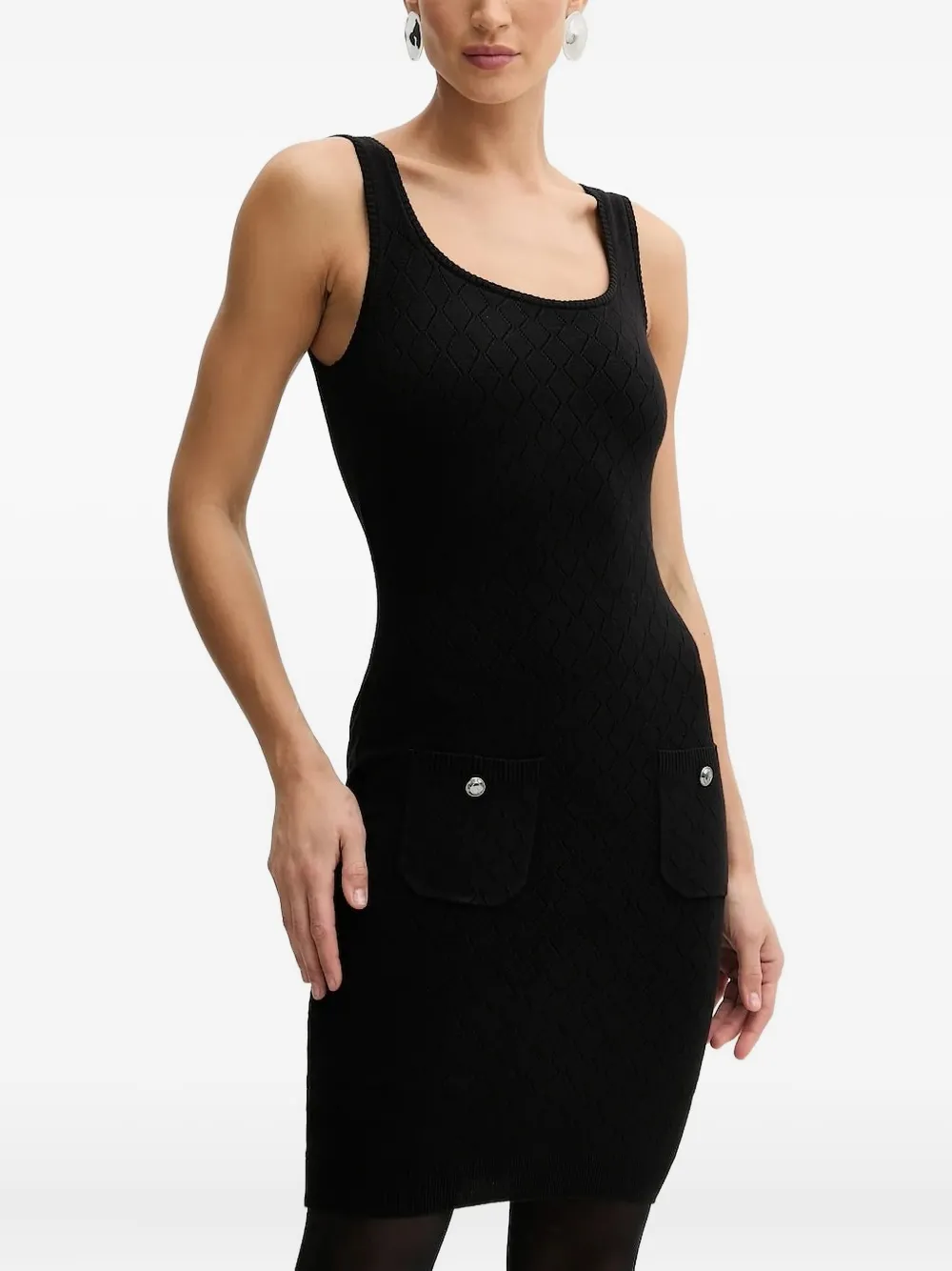 GUESS USA square-neck patch-pocket mini dress | Black | Image 1