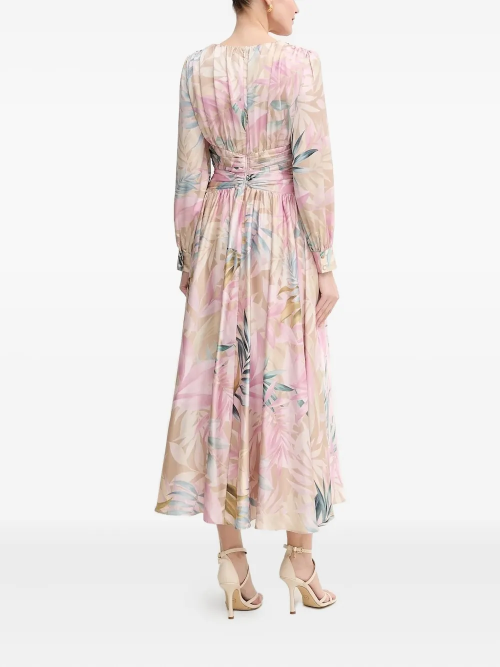 GUESS USA Jurk met V-hals en bloemenprint Roze