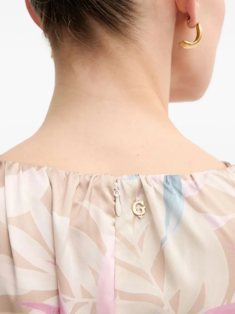 GUESS USA Jurk met V-hals en bloemenprint Roze