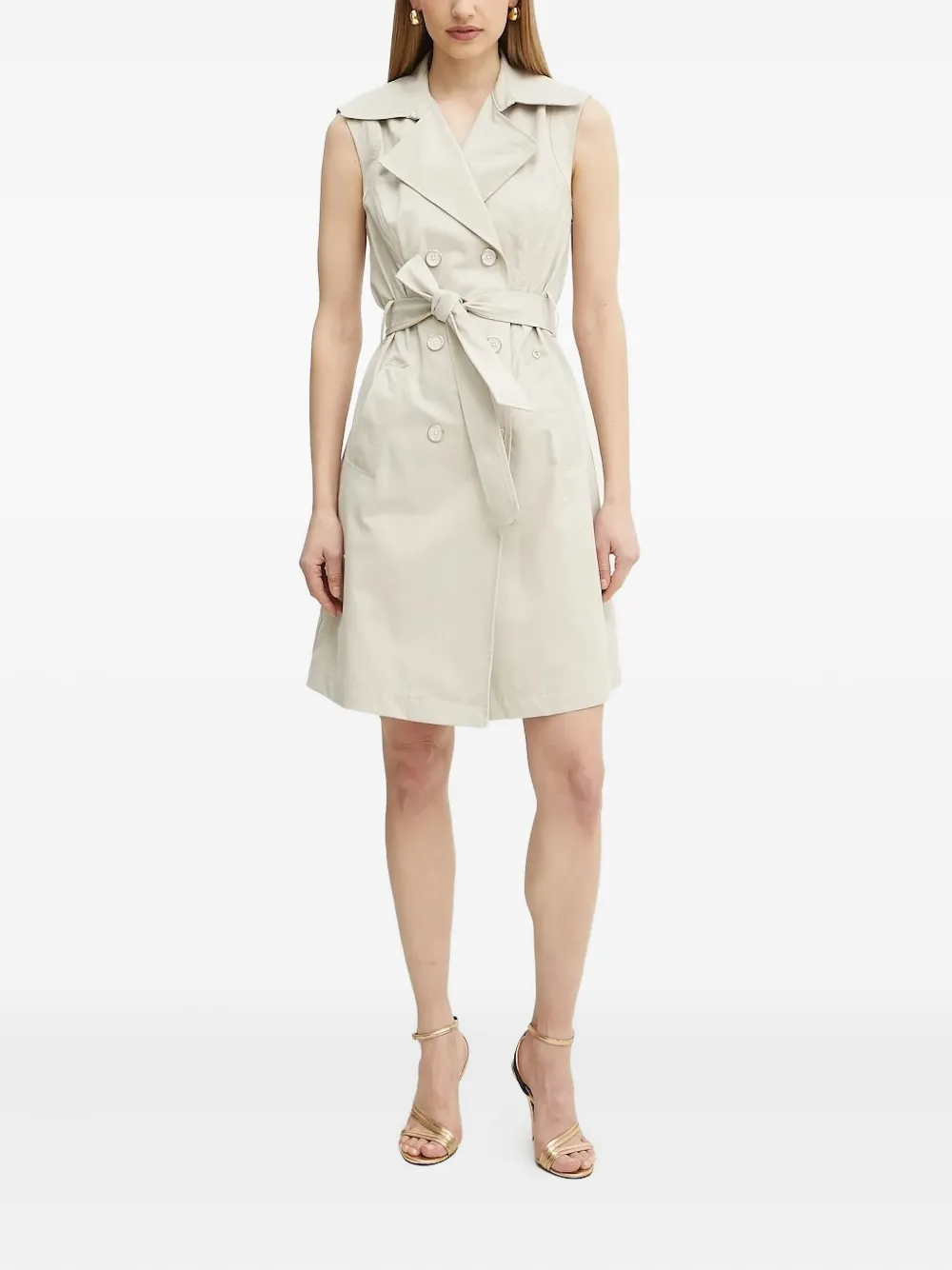 GUESS USA sleeveless belted trench dress | Neutrals | Image 1