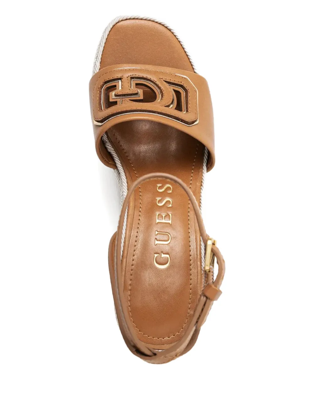 GUESS USA 120mm Tanvee wedge sandals Brown