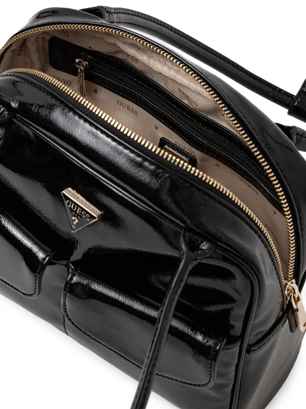 GUESS USA Lakleren schoudertas Zwart