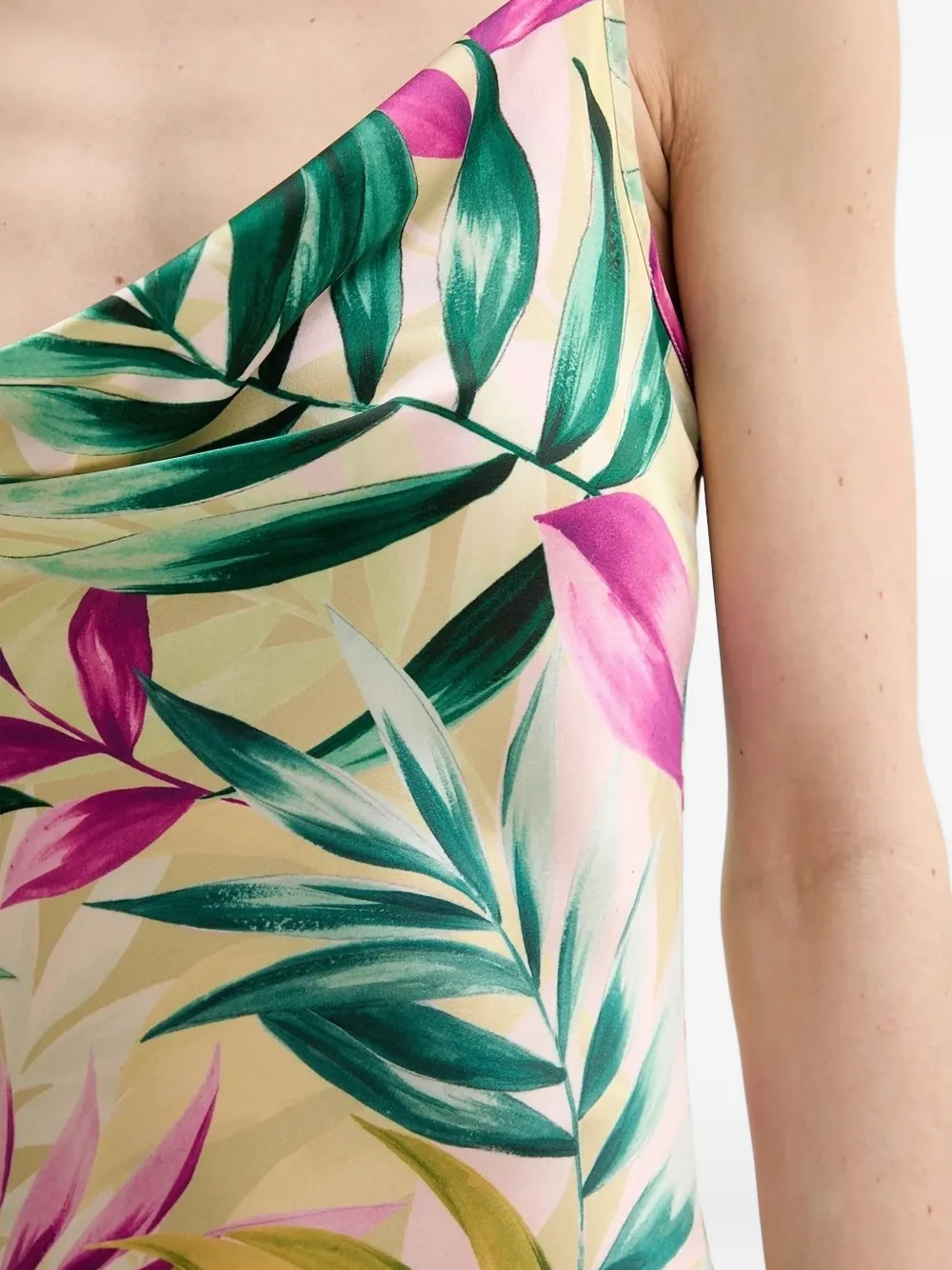 GUESS USA Jurk met col en bladerprint Geel