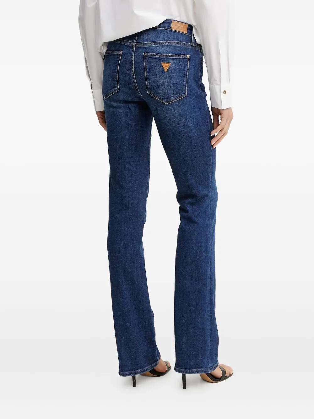 GUESS USA Jeans met riemlussen en triangel patch - Blauw