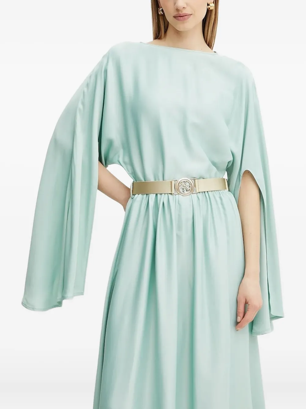 GUESS USA cape-sleeve belted midi dress | Green | Image 1
