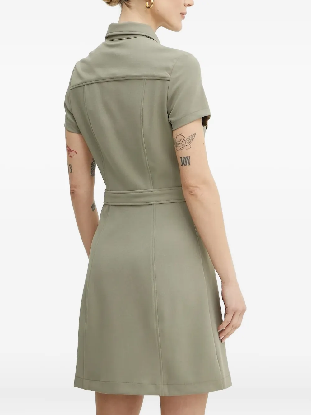 GUESS USA Jurk met knoopsluiting en zak - Groen