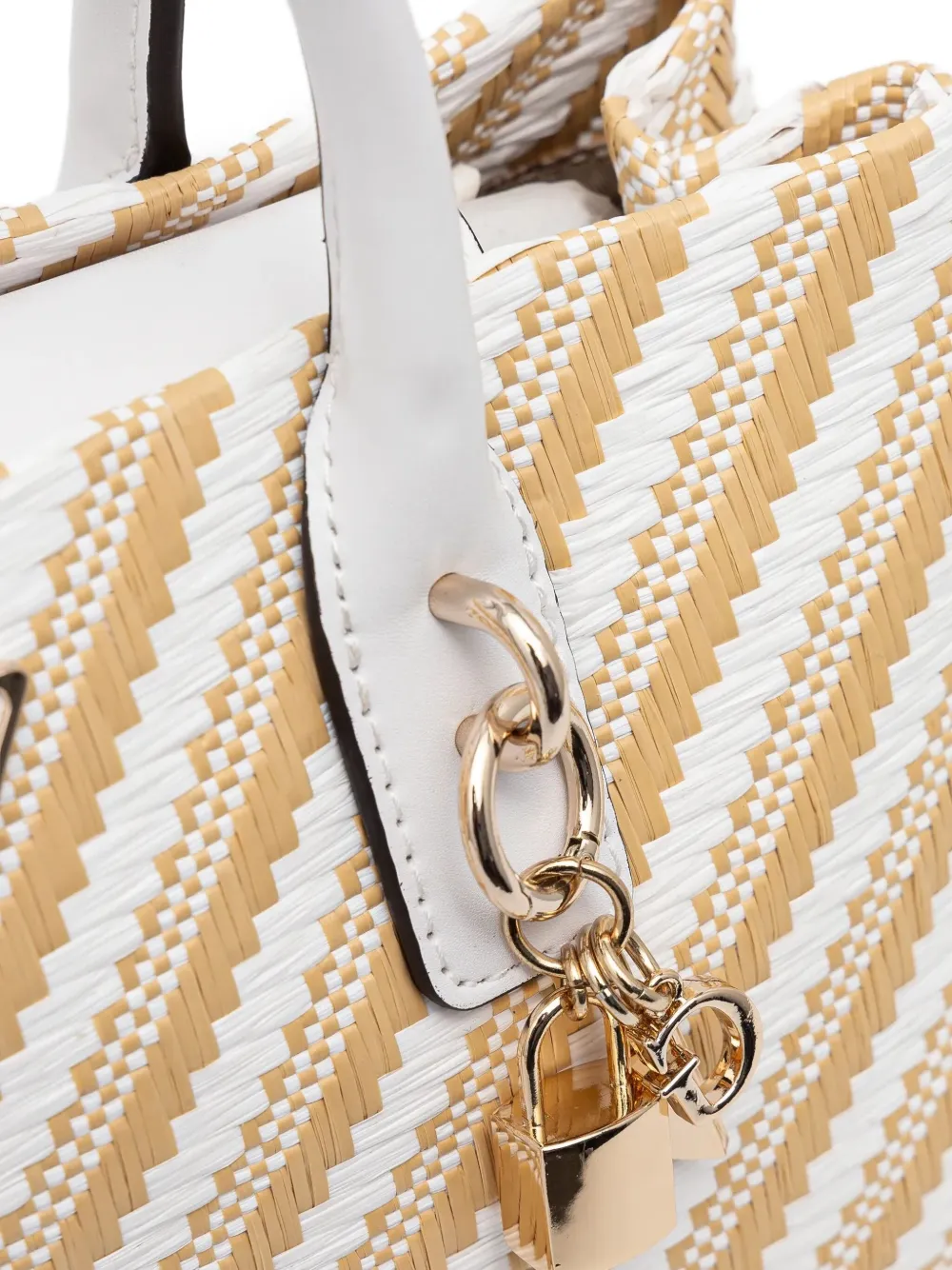GUESS USA Gestreepte shopper Beige