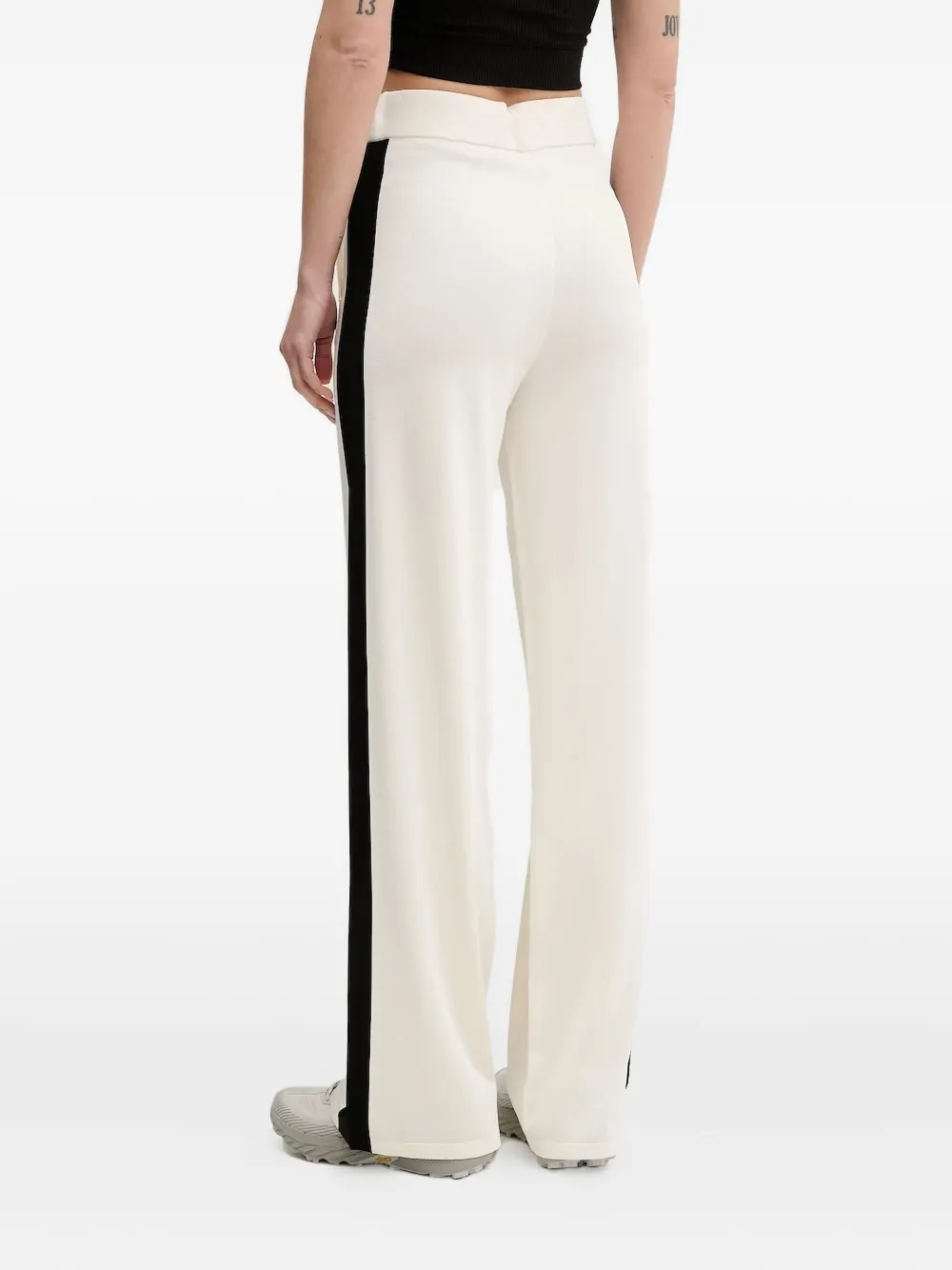 Guess Usa Embroidered-logo Trousers In Neutral