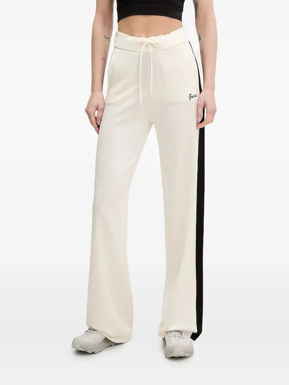 GUESS USA Broek met geborduurd logo Wit
