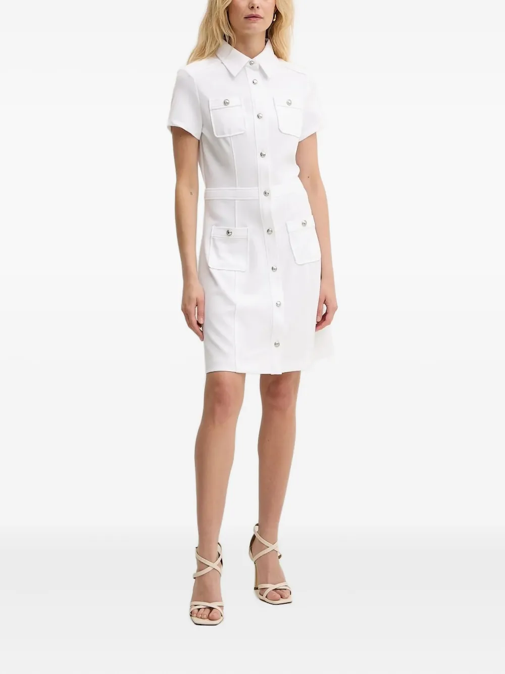 GUESS USA button-fastening mini dress | White | Image 1