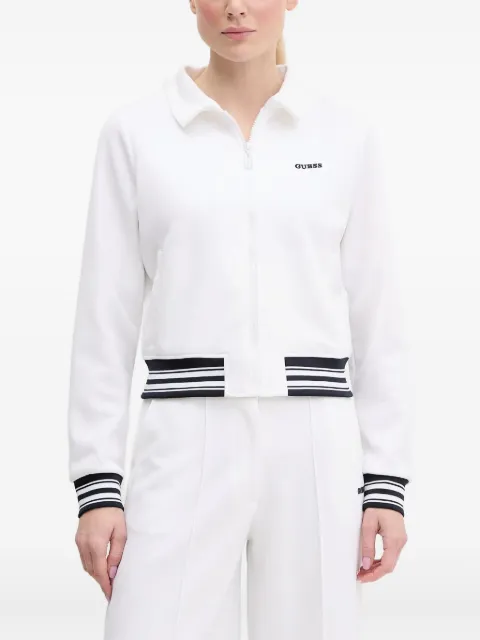 GUESS USA zip-up striped-band sweatshirt 