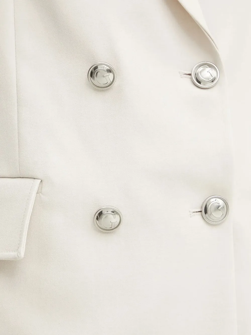 Guess Usa Buttoned Double-breasted Blazer In Neutral