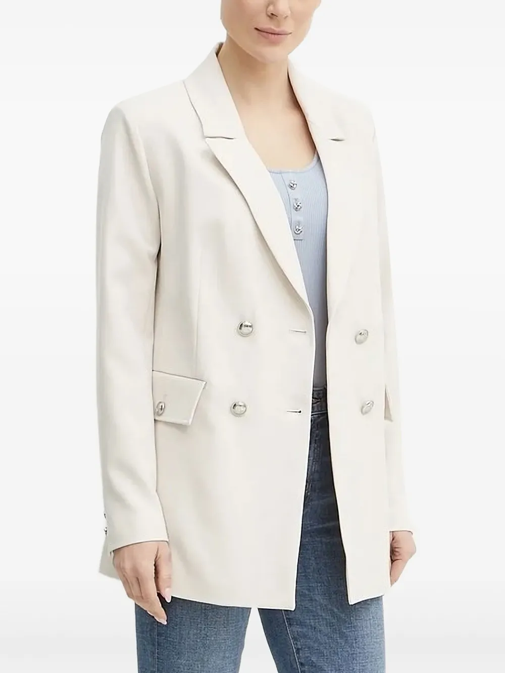 GUESS USA Blazer met dubbele rij knopen Beige