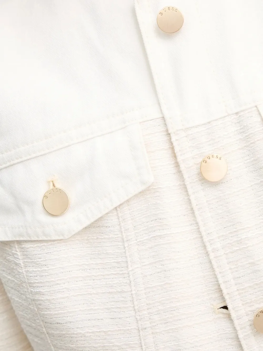 Guess Usa Textured Cropped Jacket In Neutral