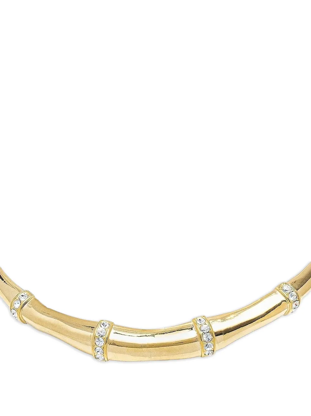 GUESS USA bamboo-design crystal necklace - Oro