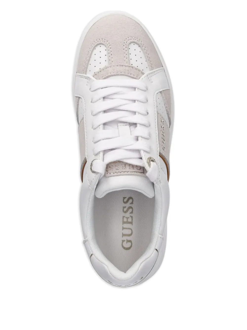 GUESS USA Jrone perforated panelled sneakers White
