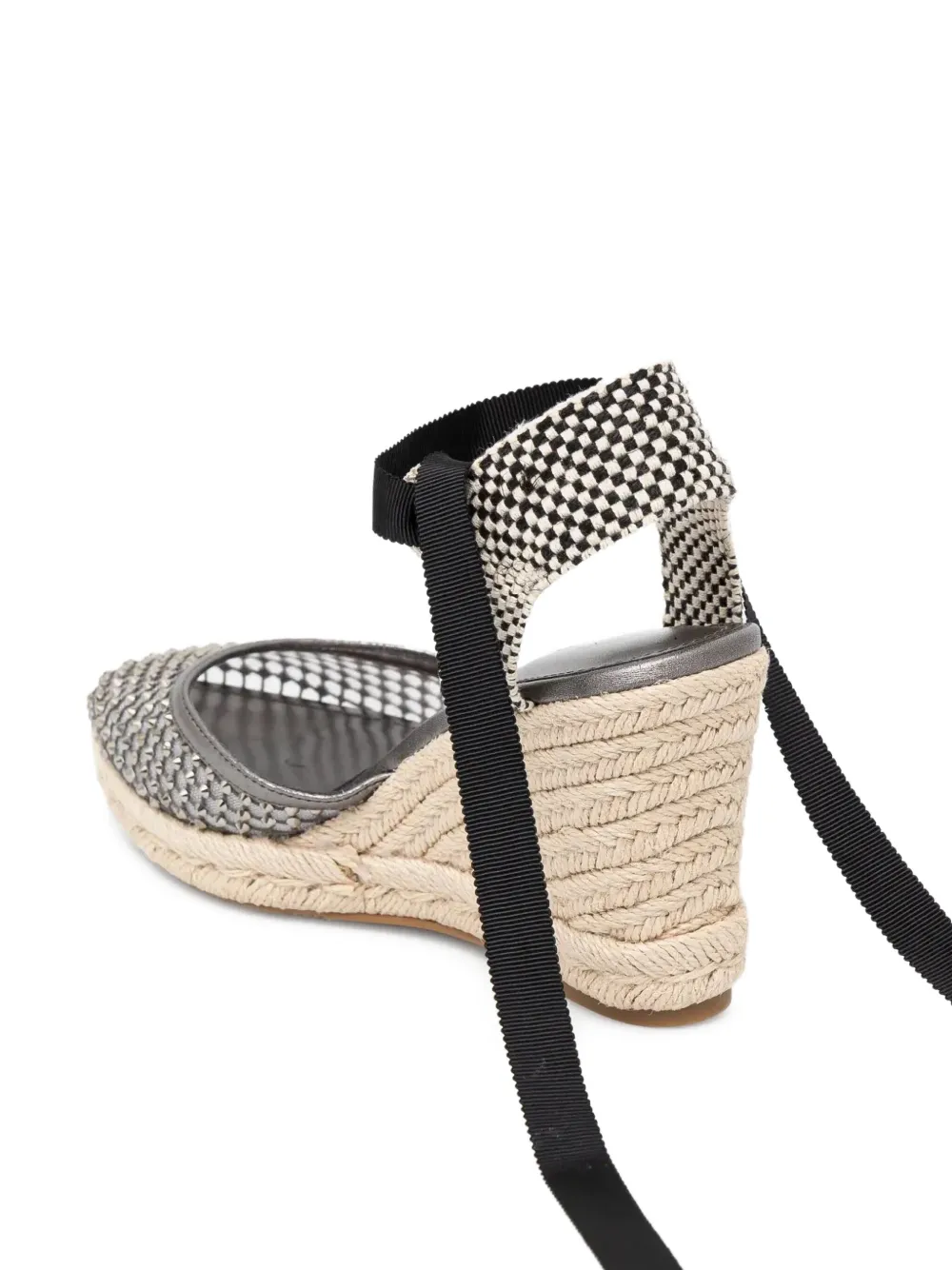 GUESS USA 100mm Charmi woven wedge espadrilles Grey
