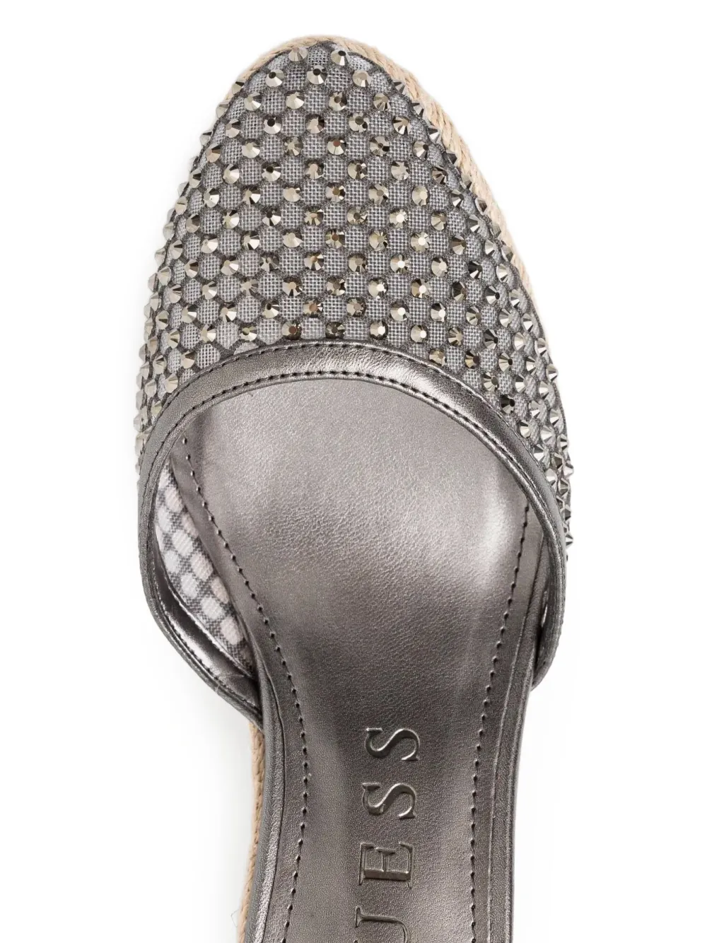GUESS USA 100mm Charmi woven wedge espadrilles Grey