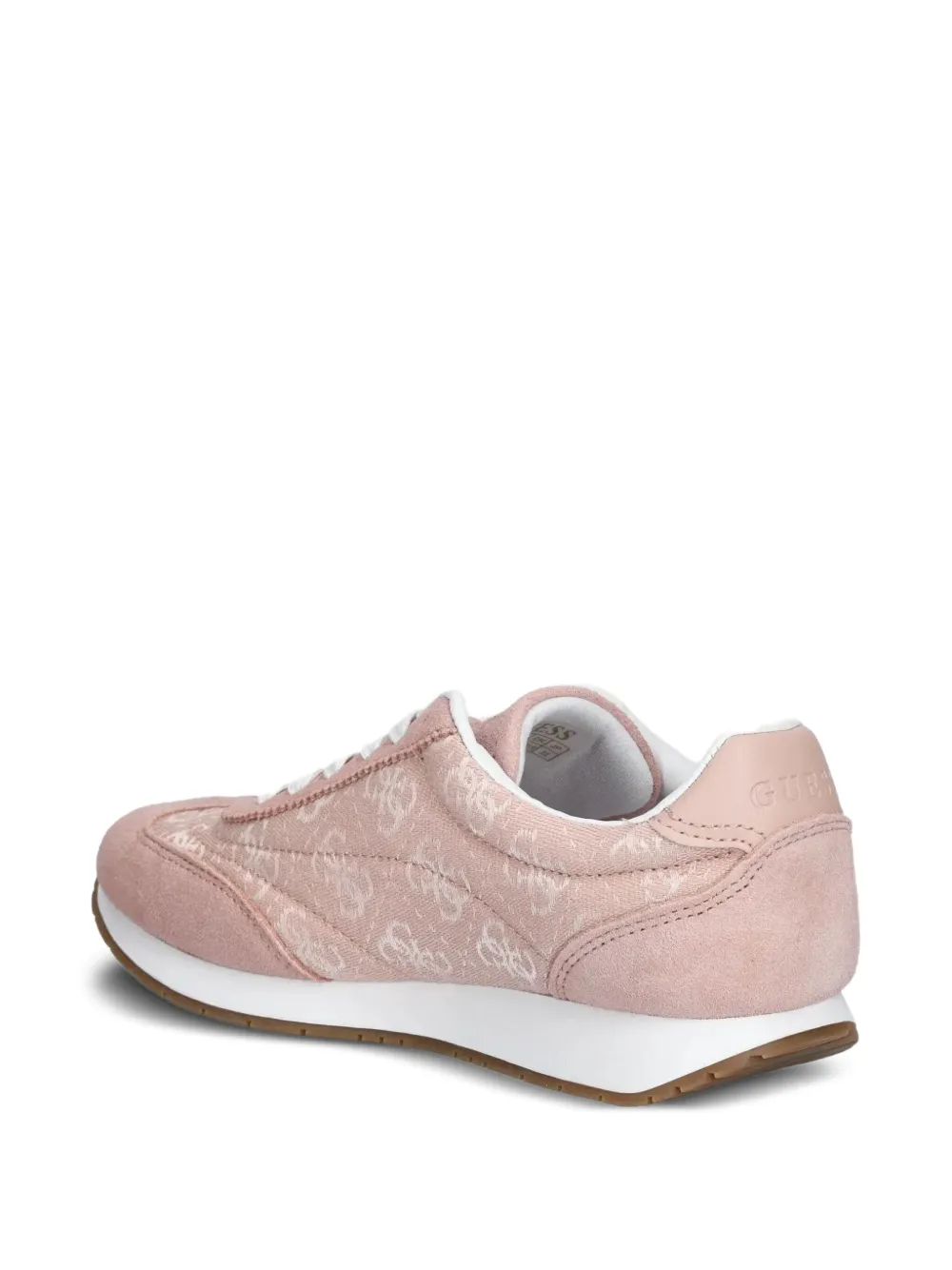 GUESS USA Joggin suede logo-embellished sneakers Pink