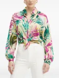 GUESS USA leaf-print tie-front shirt - Neutrals