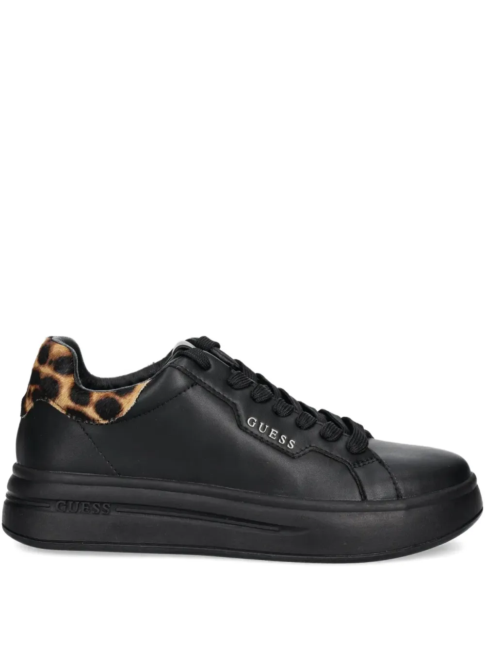 GUESS USA leopard-print heel sneakers Black