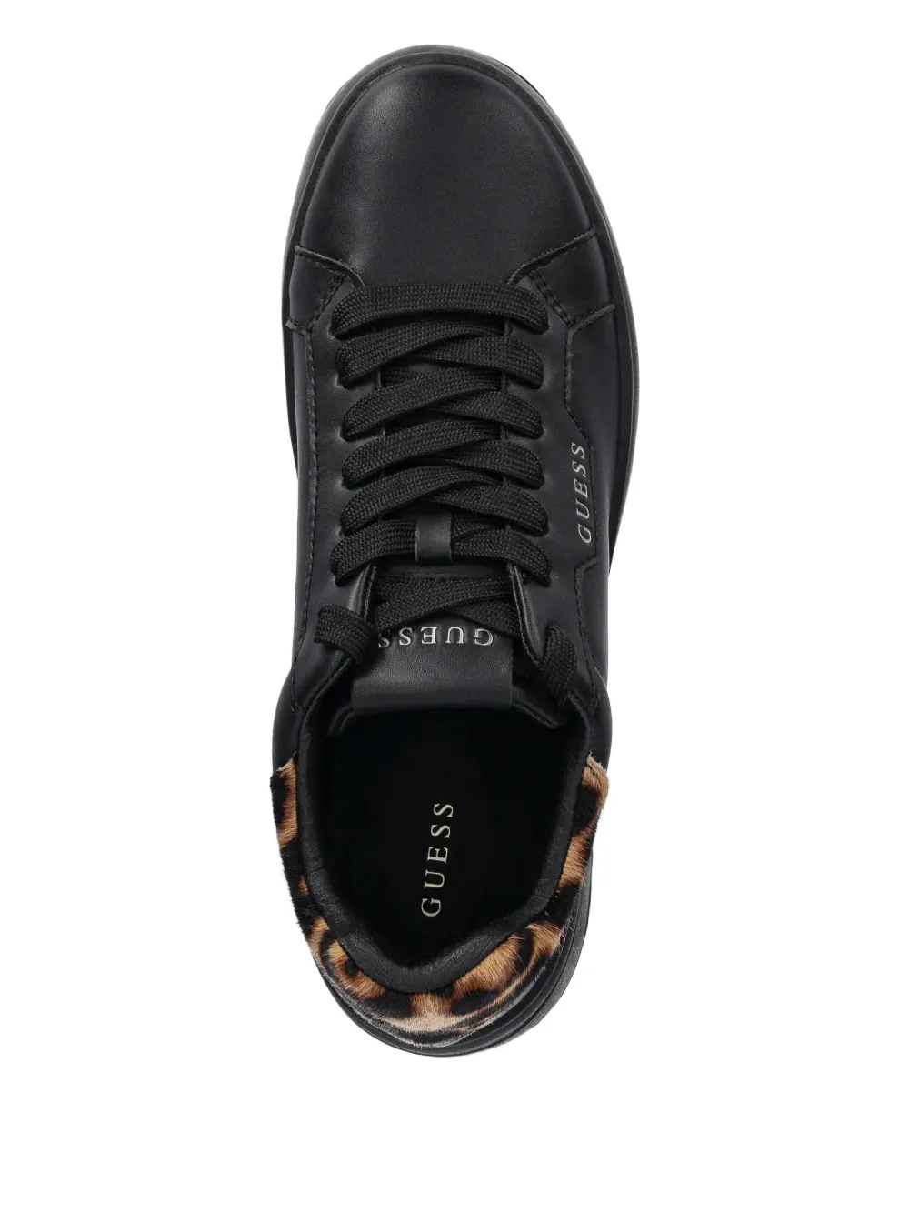 GUESS USA leopard-print heel sneakers Black