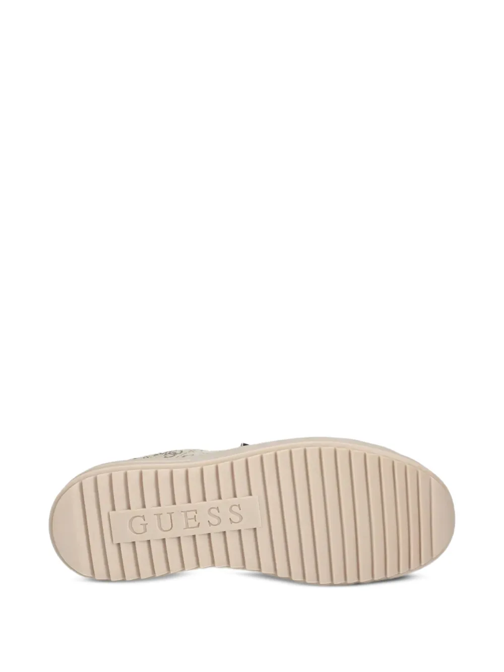 Guess Usa Denesa Monogram-canvas Platform Sneakers In Neutral