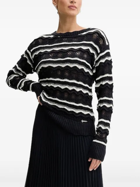 GUESS USA striped wave-pattern sweater
