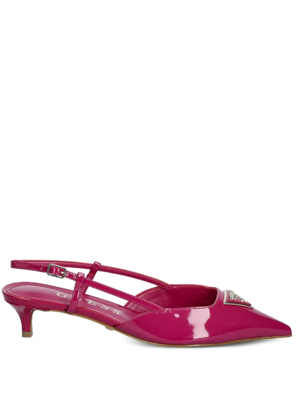 Guess Usa 40mm Jesson Pointed-toe Slingback Pumps In Pink