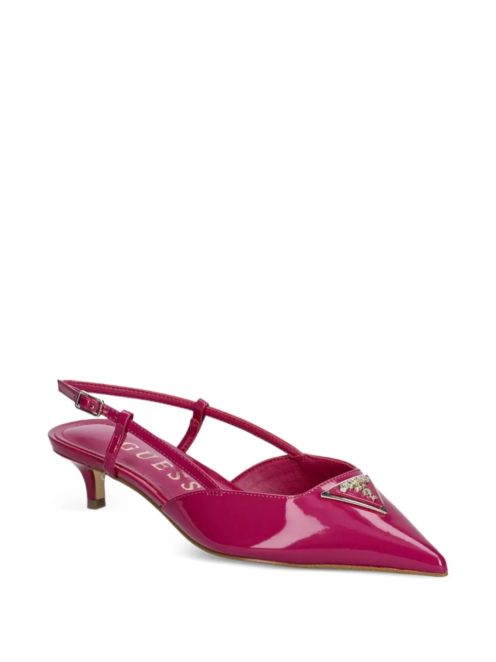Guess Usa 40mm Jesson Pointed-toe Slingback Pumps In Pink