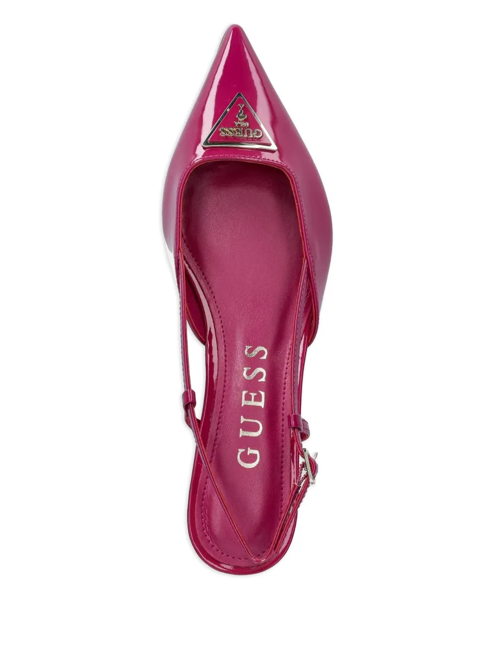 Guess Usa 40mm Jesson Pointed-toe Slingback Pumps In Pink