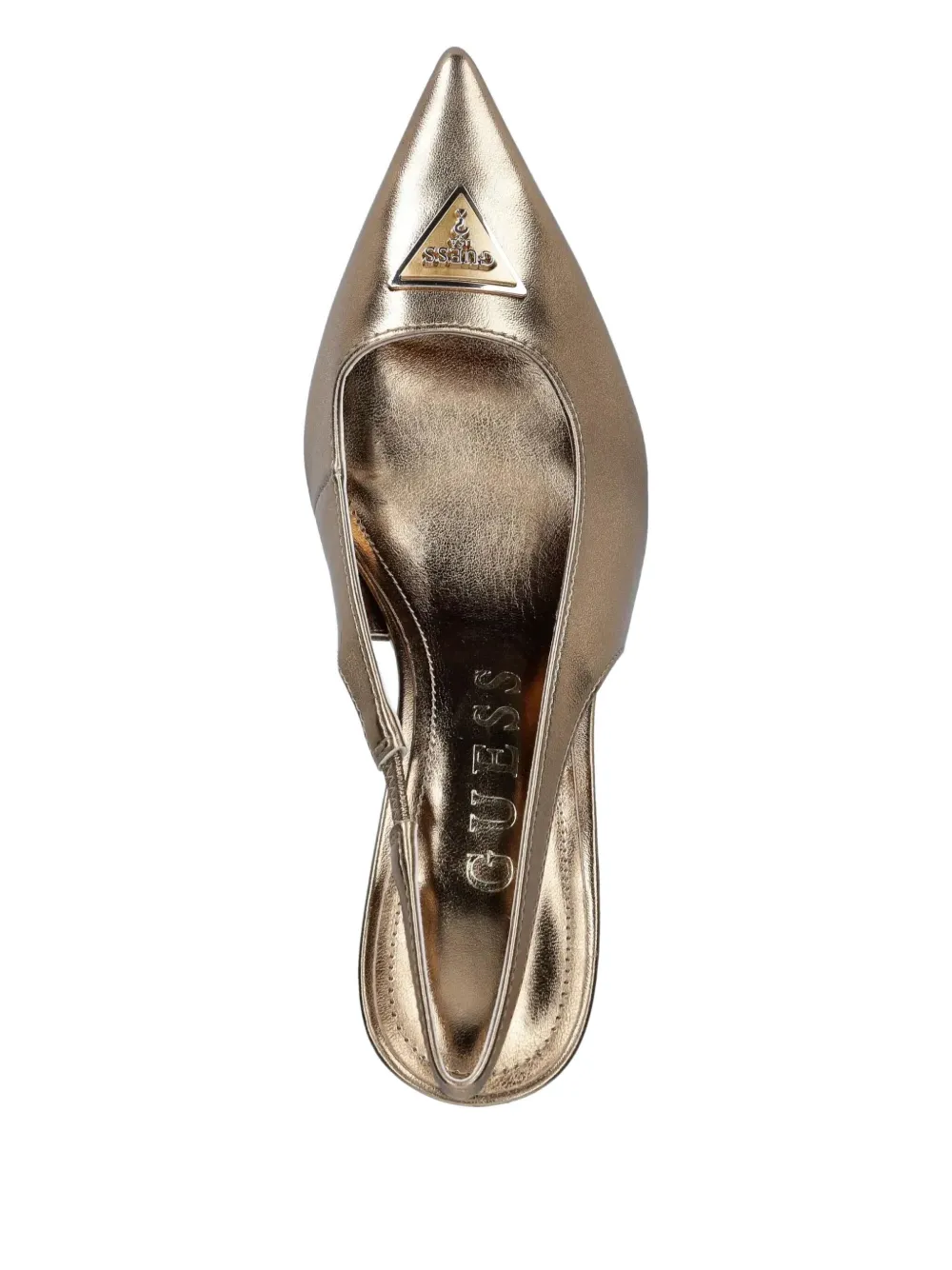 Guess Usa 85mm Nassir Metallic-effect Leather Slingback Pumps