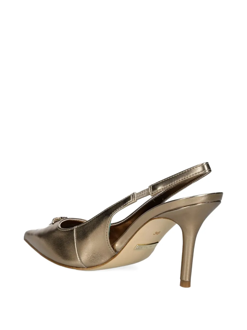 Guess Usa 85mm Nassir Metallic-effect Leather Slingback Pumps
