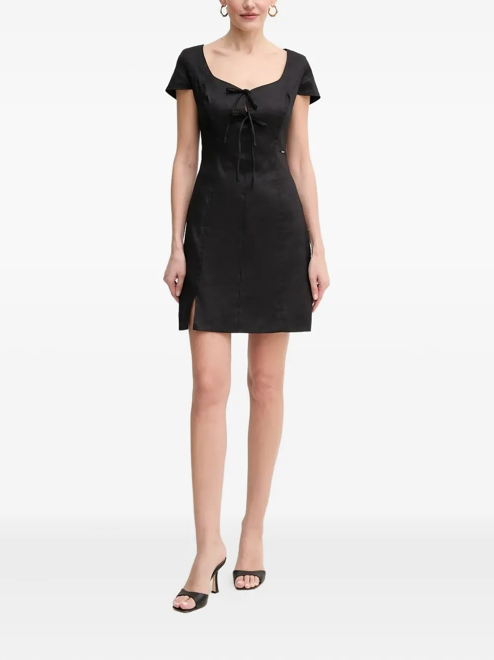 GUESS USA sweetheart-neck short-sleeve mini dress | Black | Image 1
