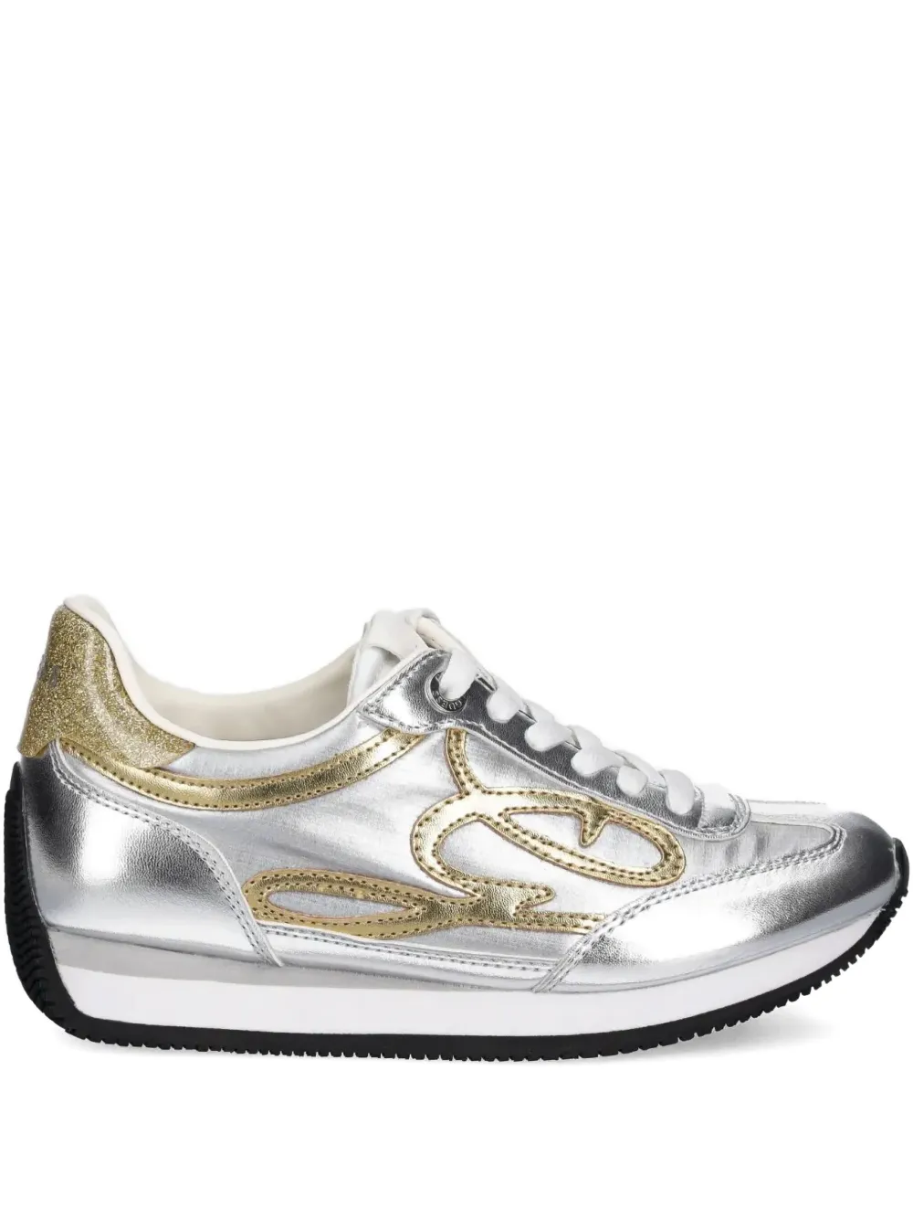 GUESS USA baskets à design métallisé | argent | Image 1