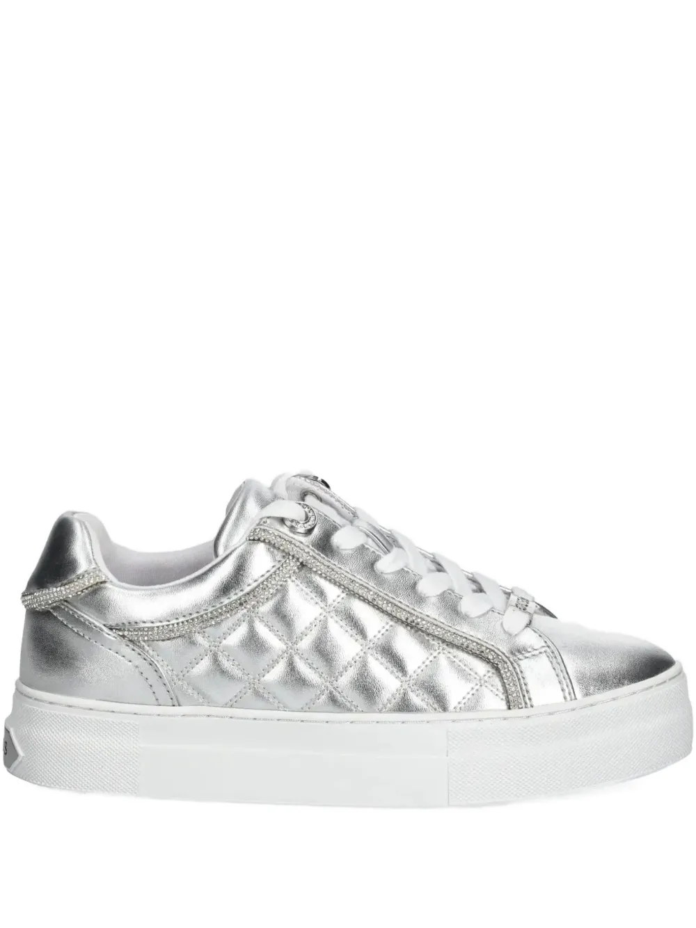 Guess Usa Gratea Quilted Metallic-effect Sneakers