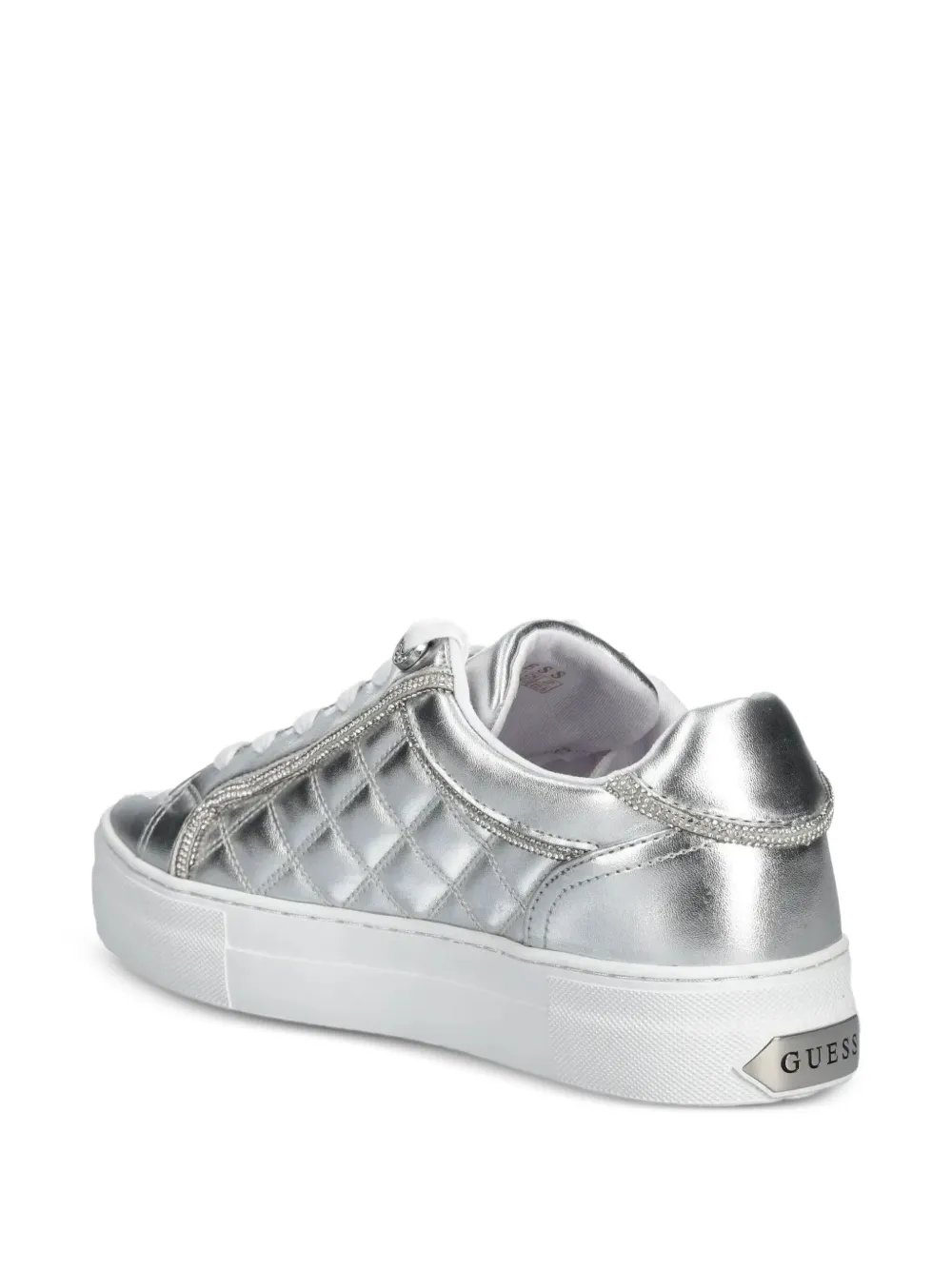 GUESS USA Gewatteerde metallic sneakers Zilver